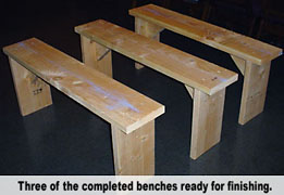 Three of the finished benches.